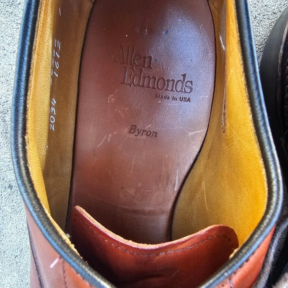 Allen Edmonds Byron Brown Leather Cap‎ Toe Oxford Dress Shoes Mens Size 9 D